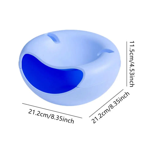 Multi Use Double Layer Snack Bowl Lazy Snack Plate Kitchen Fruit Plate