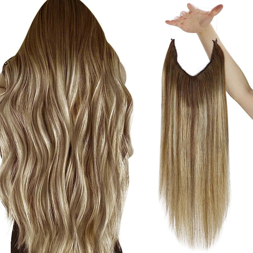 VeSunny Fish Line Human Hair Extension Wire Natural Hair OnePiece