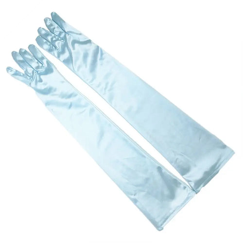 1 Pair Women's Evening Party Formal Gloves Solid Color Satin Long