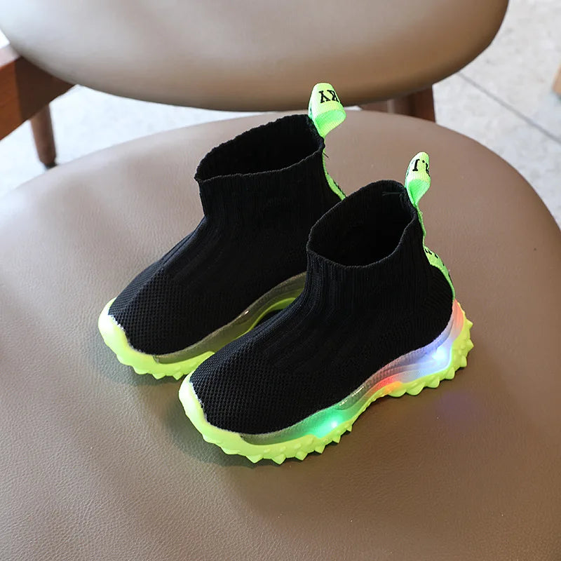 Kids LED Shoes for Boys Girls Fashion New Girls Sock Shoes Flashing
