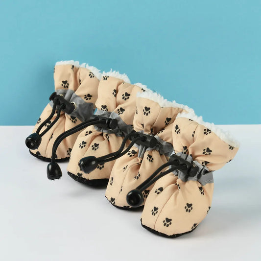 4pcs/set Waterproof Winter Pet Dog Shoes Anti-slip Rain Snow Boots