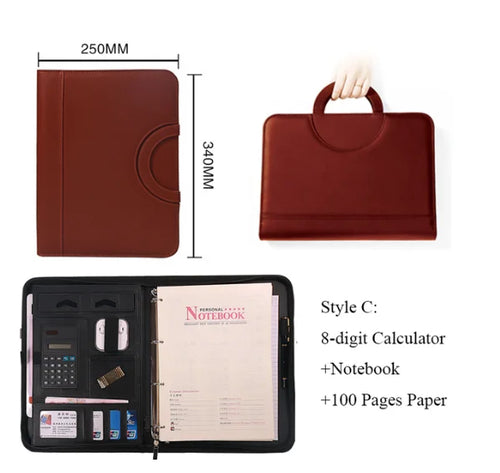 A4 Portable File Folder with Calculator Binder Organizer Manager
