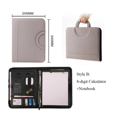 A4 Portable File Folder with Calculator Binder Organizer Manager