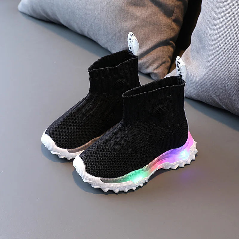 Kids LED Shoes for Boys Girls Fashion New Girls Sock Shoes Flashing