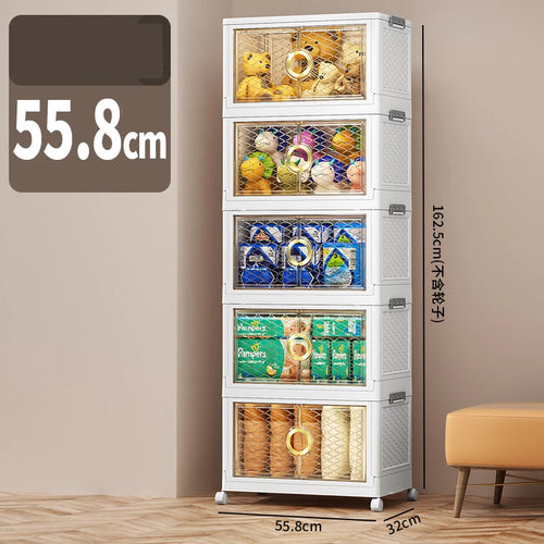 Folding Storage Boxes Clothes Storage Cabinet Removable Clothes Quilts