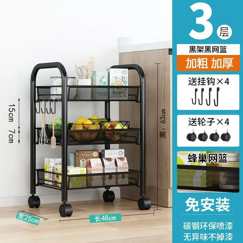 Trolley Storage Rack Floor Multi-layer Storage Rack Bathroom Wheeled