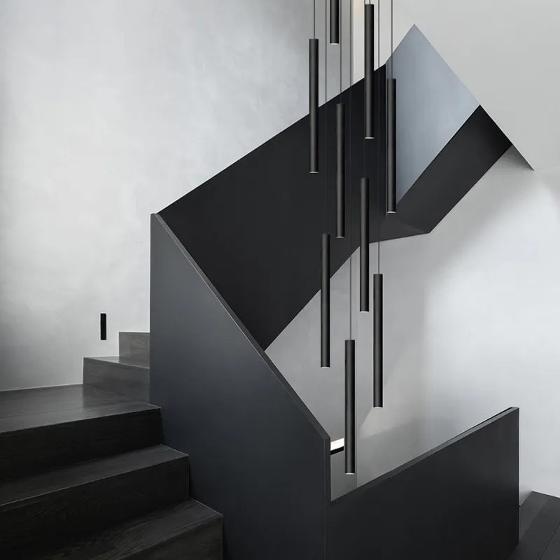 Long LED Pendant Lamp Hanging Modern Living Room Lamp Villa Staircase