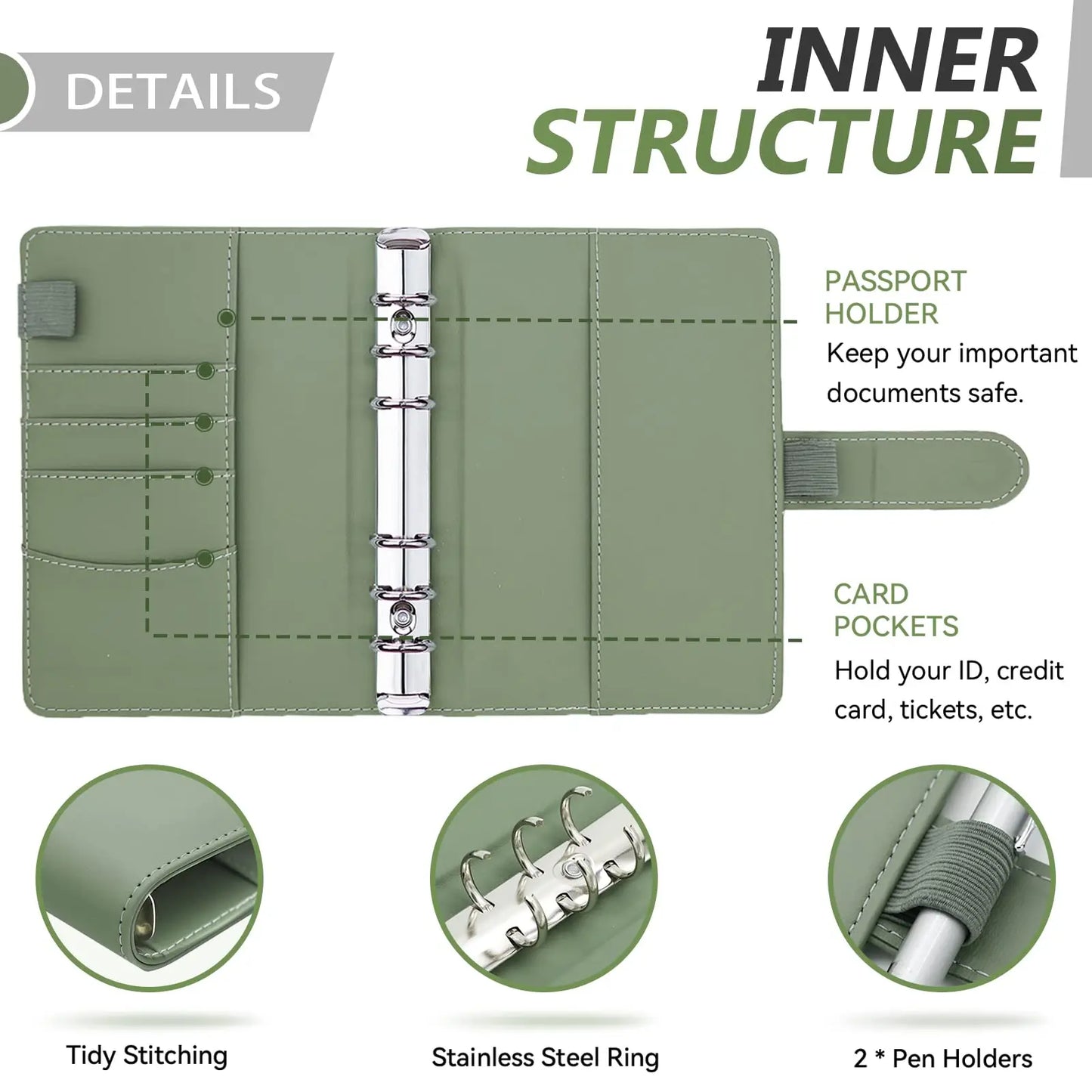 2023 Budget Binder A6 PU Leather Notebook Cash Envelopes System Set