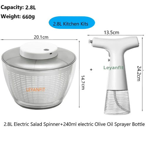 Automatic Electric Salad Spinner Food Strainers Salad Making Tool