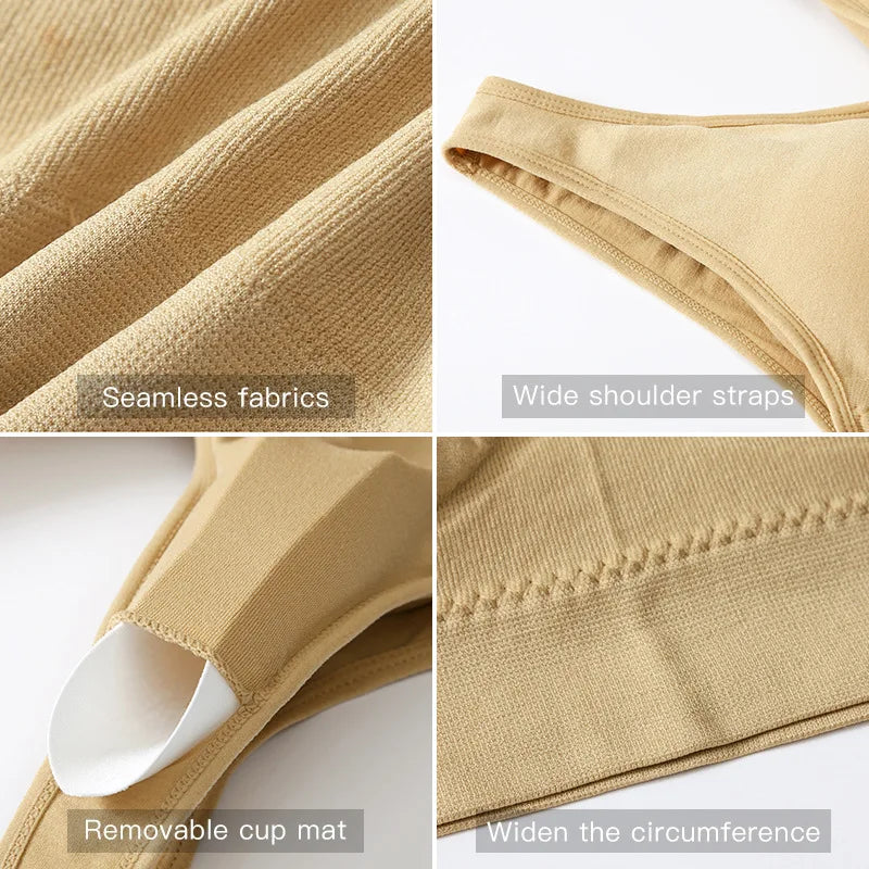 Plus Size Sports Bras Women Push Up Bra Unwired Bras Summer Breathable