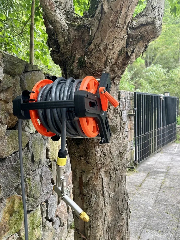 Portable Garden Hose Reel Include 12m Hose Wall/Floor Mounted Hose