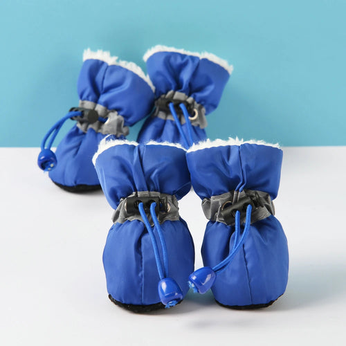 4pcs/set Waterproof Winter Pet Dog Shoes Anti-slip Rain Snow Boots