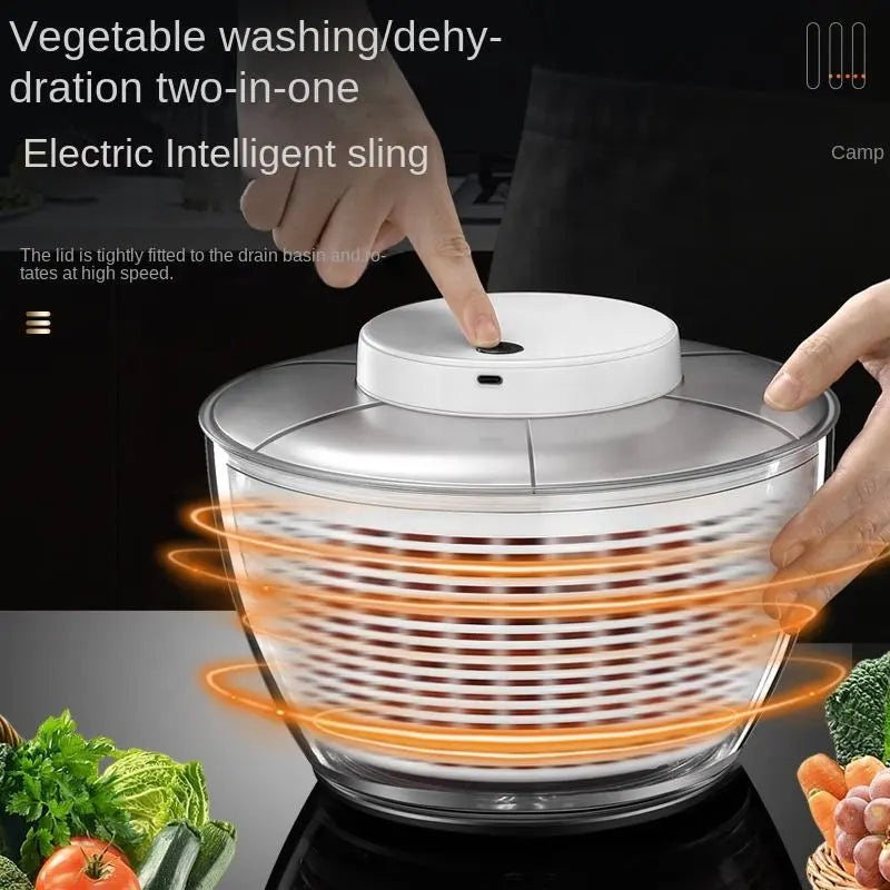 Automatic Electric Salad Spinner Food Strainers Salad Making Tool