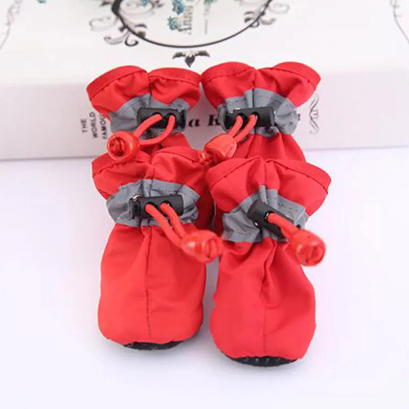 4pcs Waterproof Pet Dog Shoes Winter Warm Puppy Cats Dogs Socks