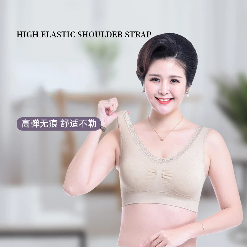 Mother Bra Middle-aged and Elderly Underwear Female Beauty Back No