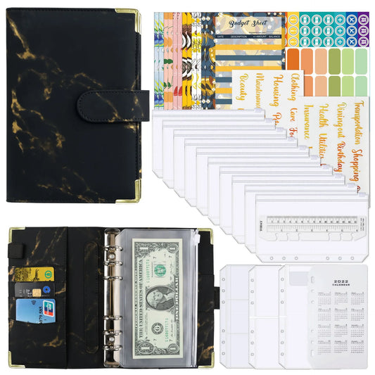 A6 Money Budget Planner Binder With Zipper Envelopes, Cash Envelopes