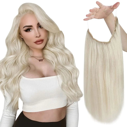 VeSunny Fish Line Human Hair Extension Wire Natural Hair OnePiece