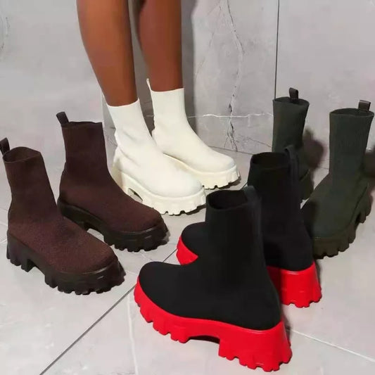 2022 Autumn Winter New Couple Socks Shoes Women Thick-soled Casual
