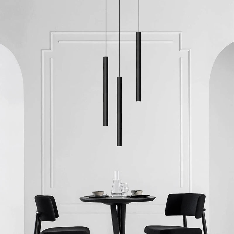 Long LED Pendant Lamp Hanging Modern Living Room Lamp Villa Staircase