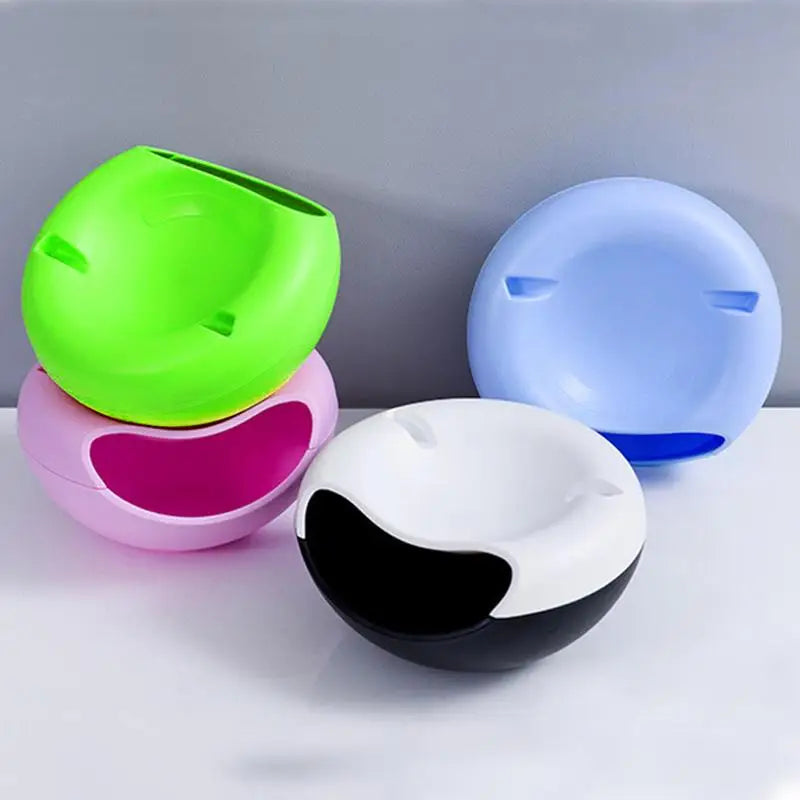 Multi Use Double Layer Snack Bowl Lazy Snack Plate Kitchen Fruit Plate