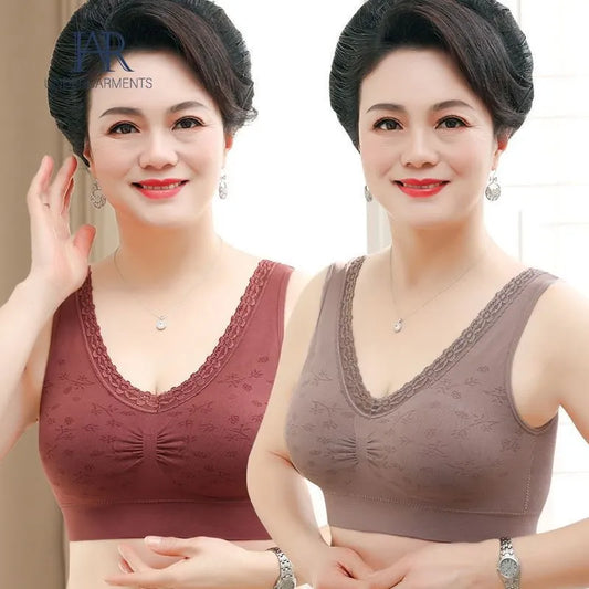 Mother Bra Middle-aged and Elderly Underwear Female Beauty Back No