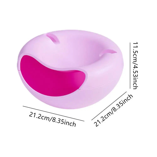 Multi Use Double Layer Snack Bowl Lazy Snack Plate Kitchen Fruit Plate