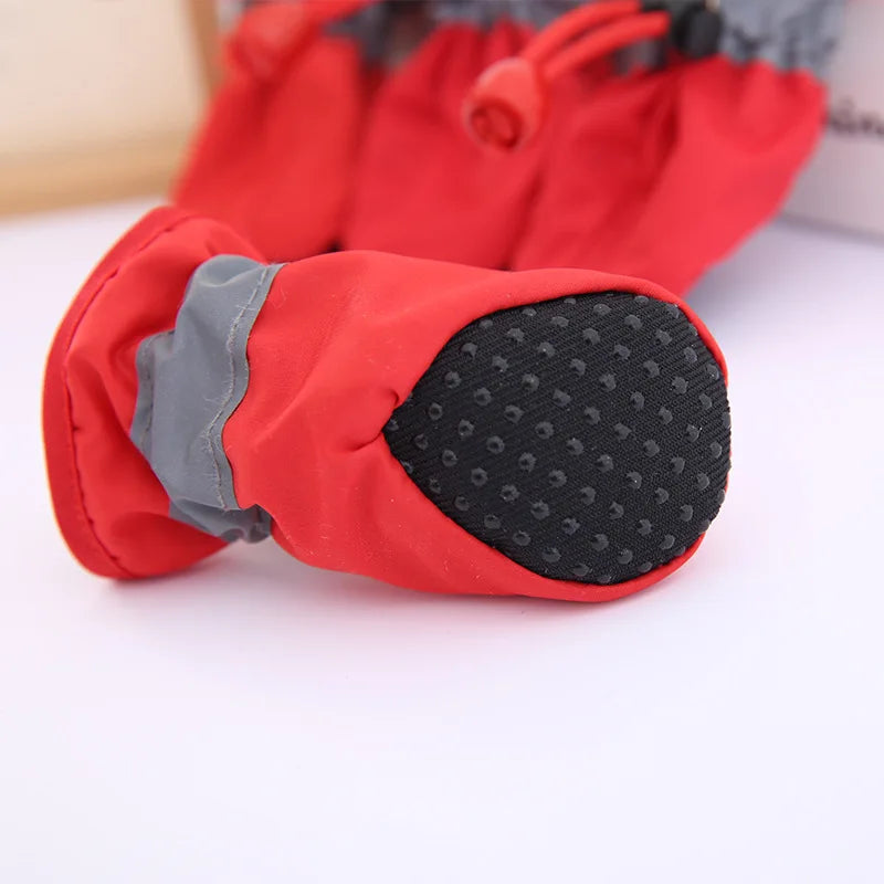 4pcs/set Waterproof Winter Pet Dog Shoes Anti-slip Rain Snow Boots