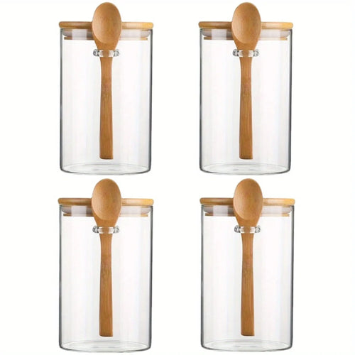 18oz Airtight Glass Jars With Lids And Spoons, Candy Jars With Lids,