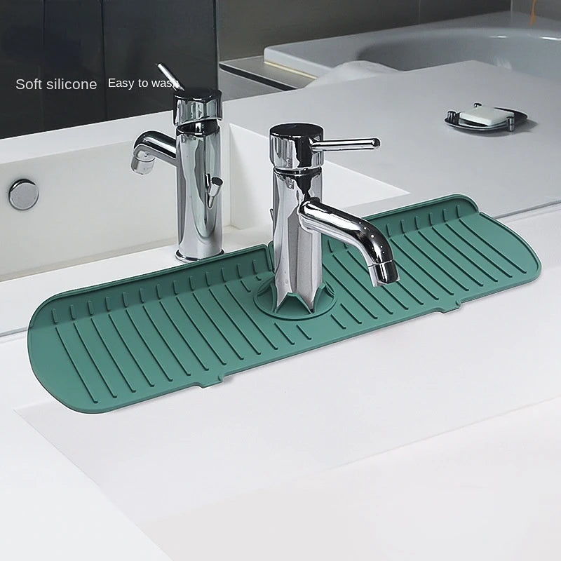 Kitchen Silicone Faucet Mat Water Ripples Faucet Water Catcher Mat