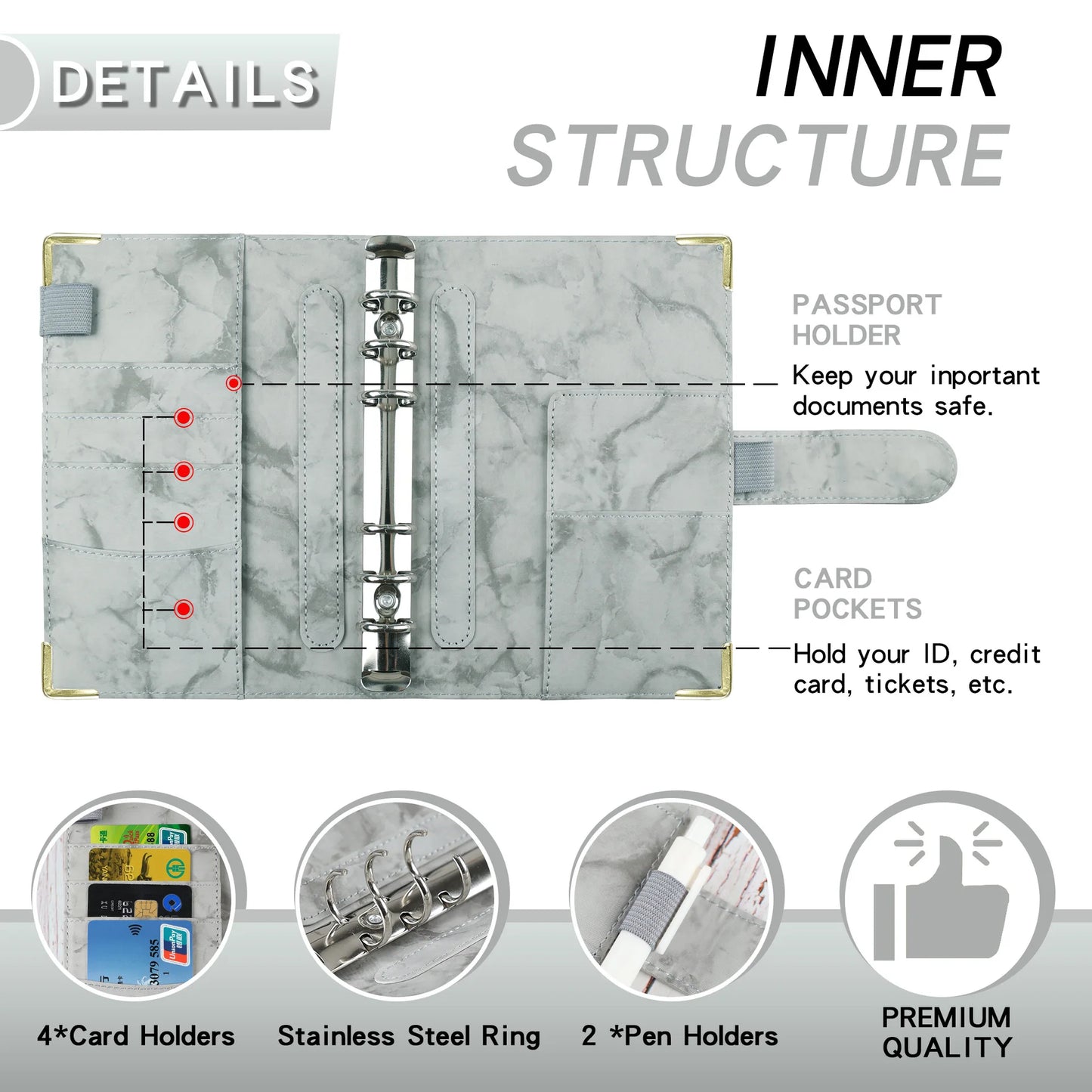 A6 Money Budget Planner Binder With Zipper Envelopes, Cash Envelopes