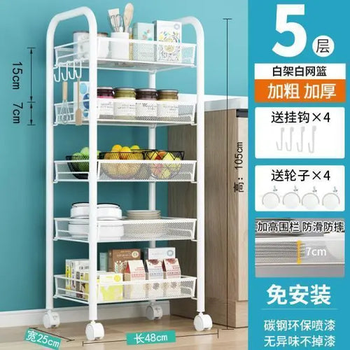 Trolley Storage Rack Floor Multi-layer Storage Rack Bathroom Wheeled