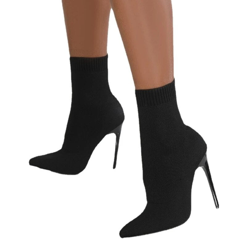 Women Boots Short High Heels Shoes For Women Autumn Winter Botas Mujer
