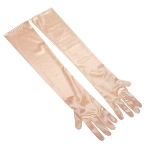 1 Pair Women's Evening Party Formal Gloves Solid Color Satin Long