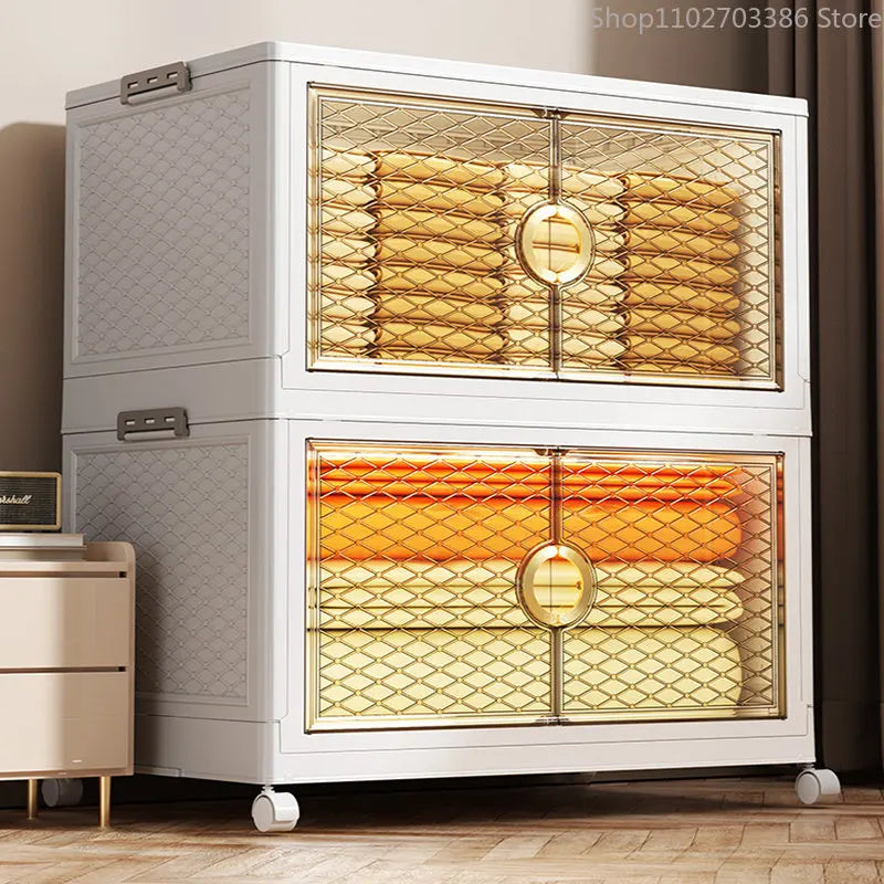 Folding Storage Boxes Clothes Storage Cabinet Removable Clothes Quilts