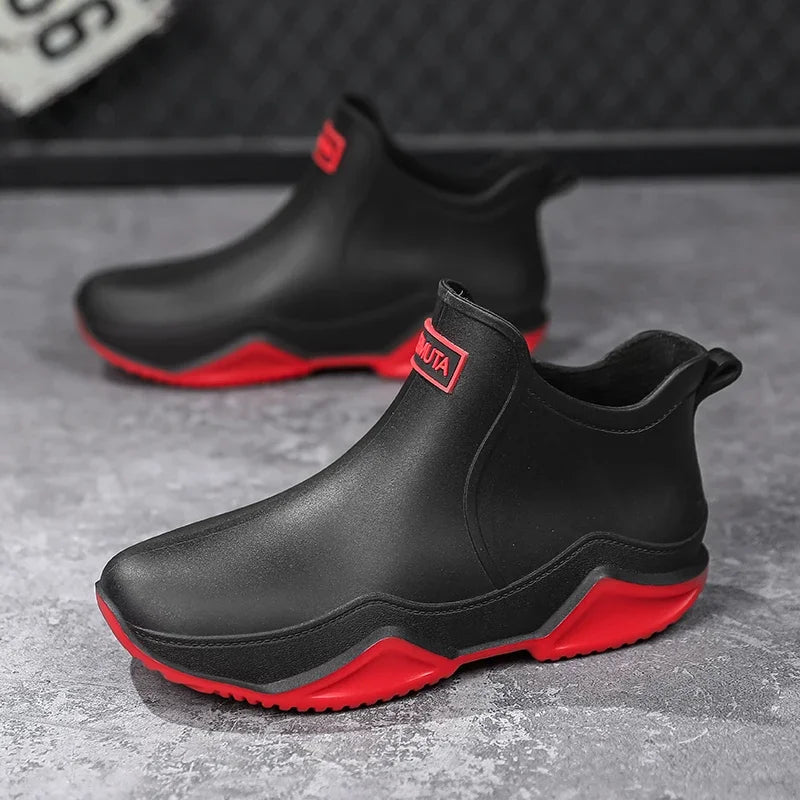 Fashion Couple's Outdoor Rain Boots New Men High Top Hiking Fishing