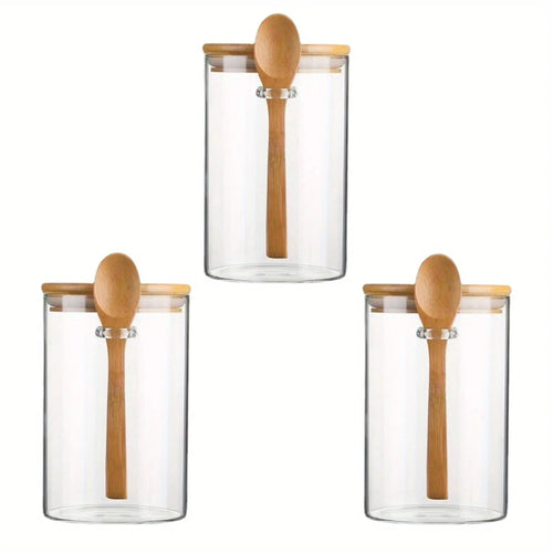 18oz Airtight Glass Jars With Lids And Spoons, Candy Jars With Lids,
