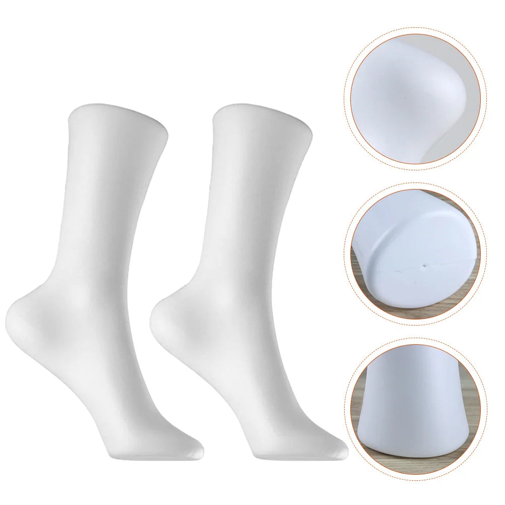2pcs Foot Sock Mannequin Foot Mold Women'S Socks Photo Display Short