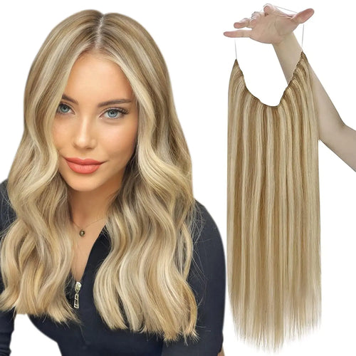 VeSunny Fish Line Human Hair Extension Wire Natural Hair OnePiece