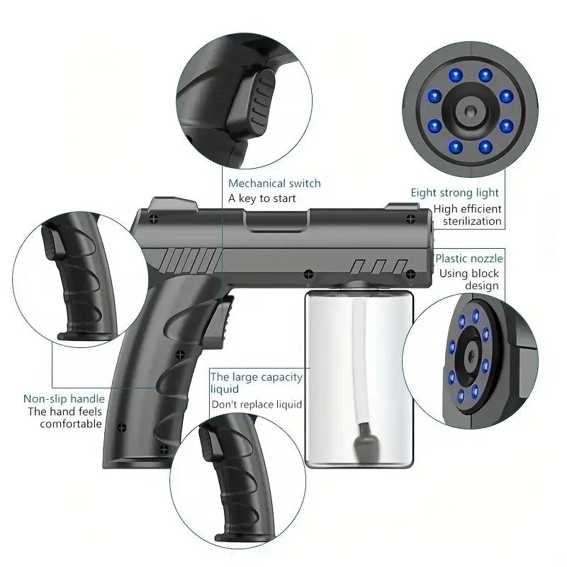 1PC Nano Disinfection Spray Shooter Wireless Charging Household Air