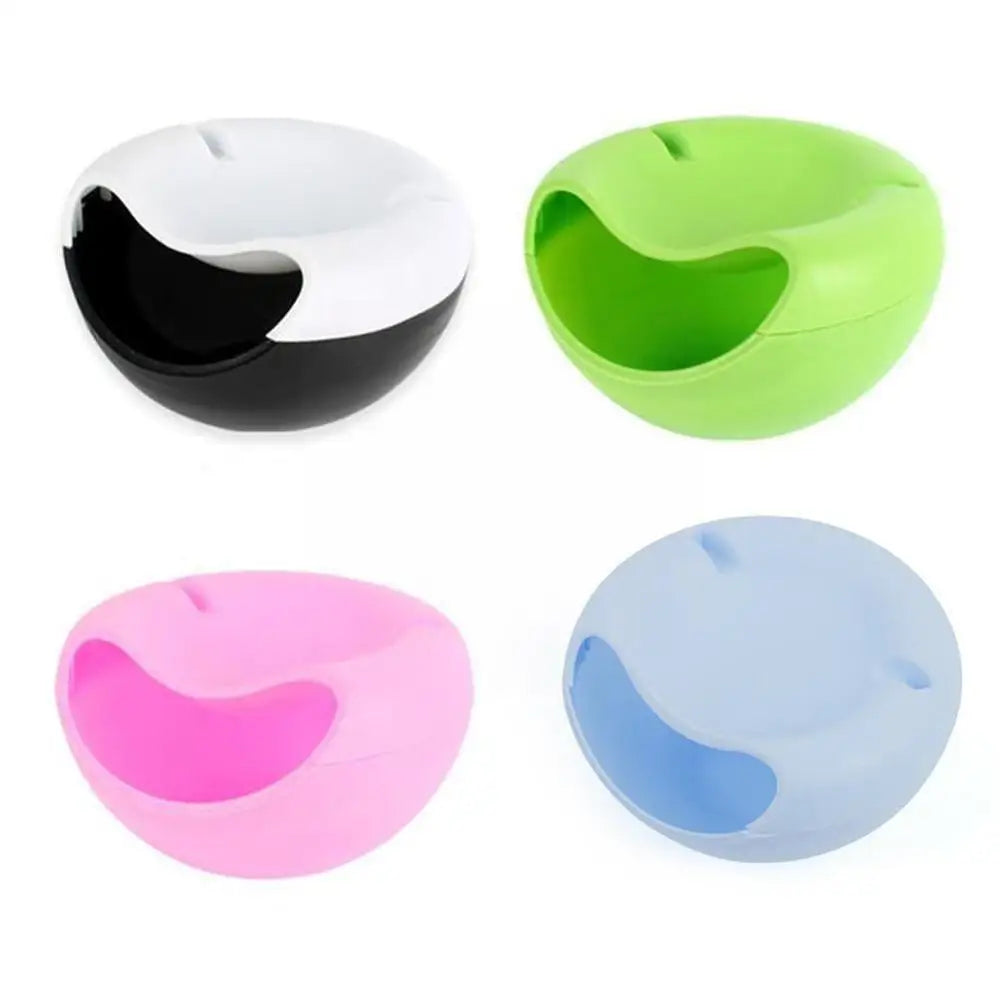 Creative Household Lazy Snack Bowl Plastic Double-Layer Storage Plate