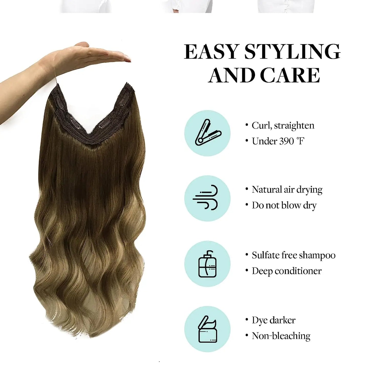Natural Human Hair Extensions Invisible Wire Hair Extensions Straight