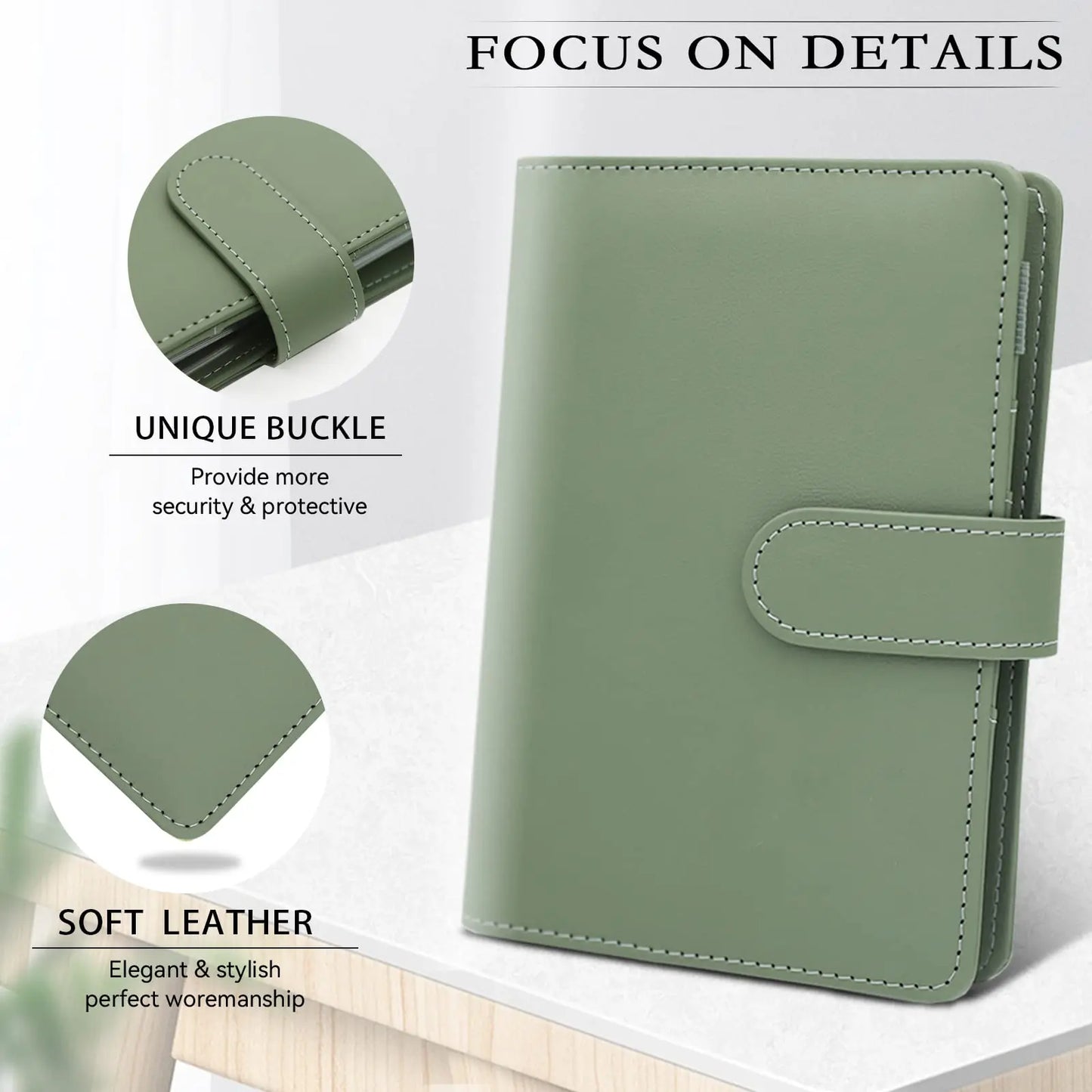 2023 Budget Binder A6 PU Leather Notebook Cash Envelopes System Set