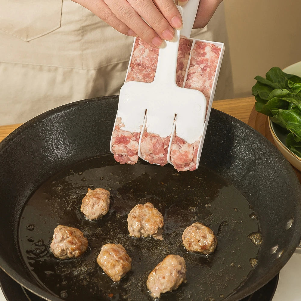 Cylinder Meatball Maker Pushing 4pcs Balls No Stick Stuffed Poultry