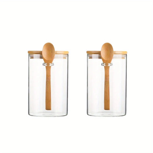 18oz Airtight Glass Jars With Lids And Spoons, Candy Jars With Lids,