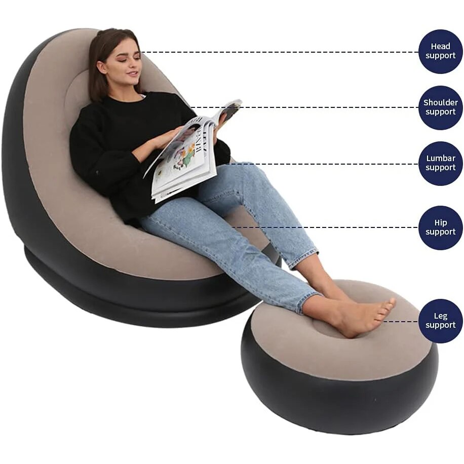 Lazy BeanBag Sofas Cover Chair No Filler Lounger Seat Bean Bag Pouf