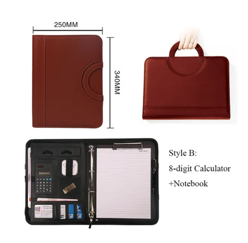 A4 Portable File Folder with Calculator Binder Organizer Manager