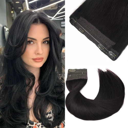 Natural Human Hair Extensions Invisible Wire Hair Extensions Straight