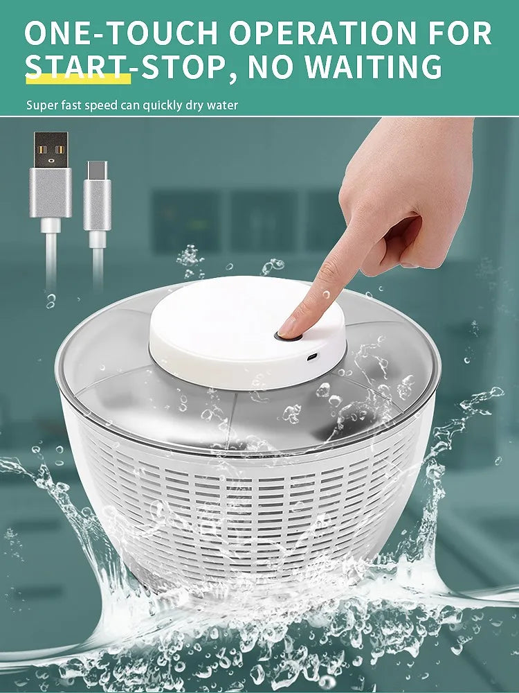 Automatic Electric Salad Spinner Food Strainers Salad Making Tool