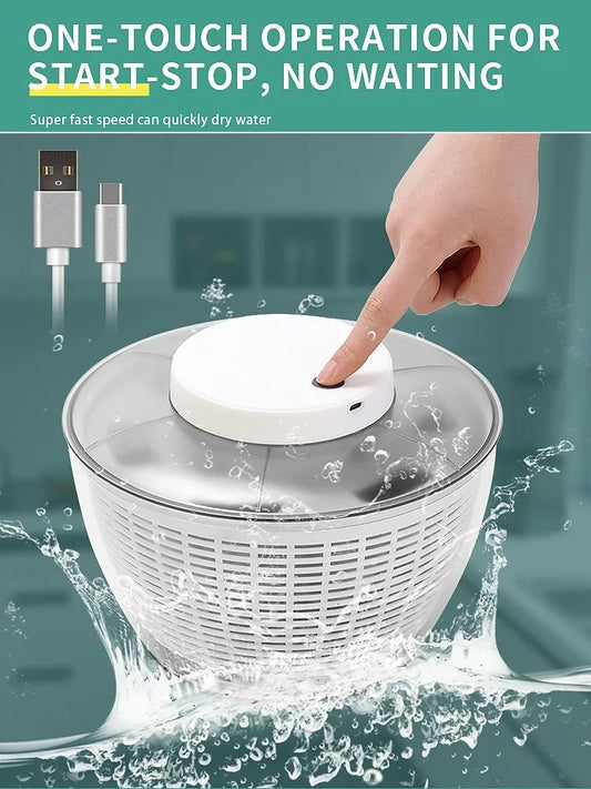 Automatic Electric Salad Spinner Food Strainers Salad Making Tool