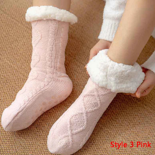 Women Winter Socks Plus Thicken Warm Soft Cotton Sock Home Non-Slip